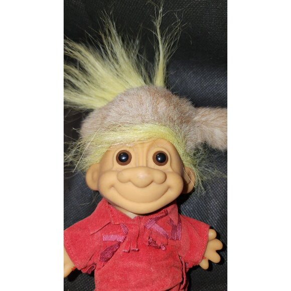 Vintage Russ Troll Doll With Red Outfit & Santa Hat Davey Crockett - Picture 5 of 9
